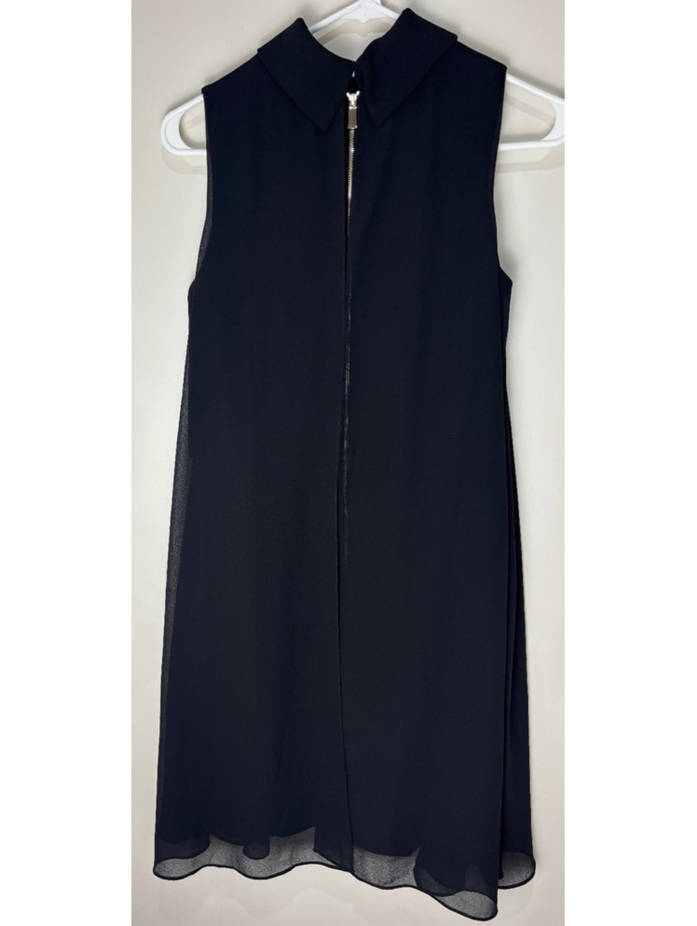 Vince Camuto Black Sleeveless Zip Front Collared Shift Dress Size 6 NWT